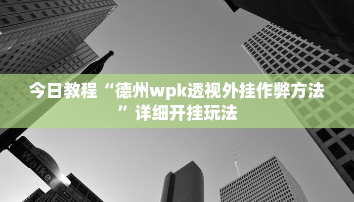今日教程“德州wpk透视外挂作弊方法”详细开挂玩法 今日教程“德州wpk透视外挂作弊方法”详细开挂玩法
