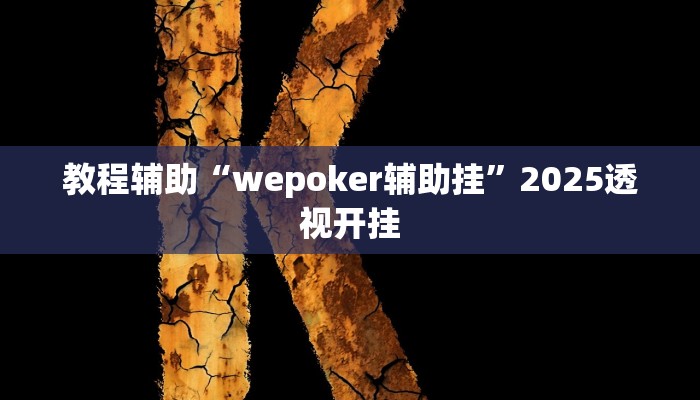 教程辅助“wepoker辅助挂”2025透视开挂