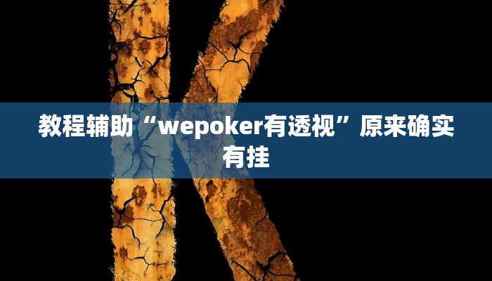 教程辅助“wepoker有透视”原来确实有挂 教程辅助“wepoker有透视”原来确实有挂