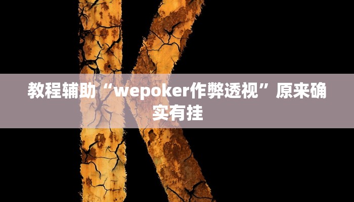 教程辅助“wepoker作弊透视”原来确实有挂 教程辅助“wepoker作弊透视”原来确实有挂