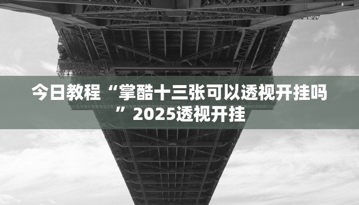 今日教程“掌酷十三张可以透视开挂吗”2025透视开挂