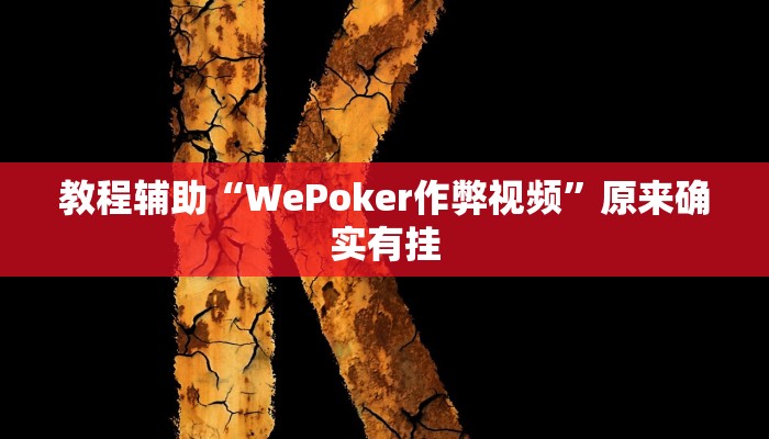 教程辅助“WePoker作弊视频”原来确实有挂