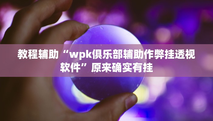 教程辅助“wpk俱乐部辅助作弊挂透视软件”原来确实有挂