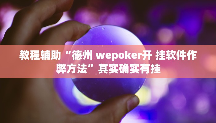 教程辅助“德州 wepoker开 挂软件作弊方法”其实确实有挂