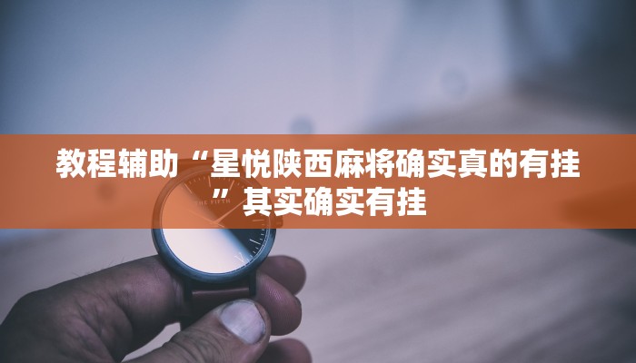 教程辅助“星悦陕西麻将确实真的有挂”其实确实有挂