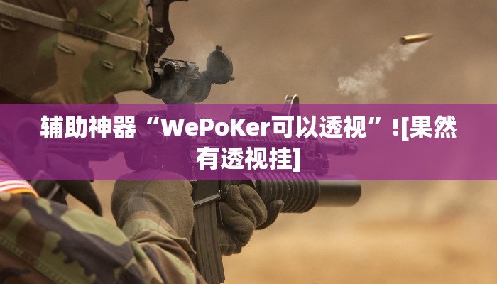 辅助神器“WePoKer可以透视”![果然有透视挂]