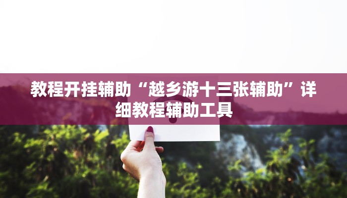 教程开挂辅助“越乡游十三张辅助”详细教程辅助工具