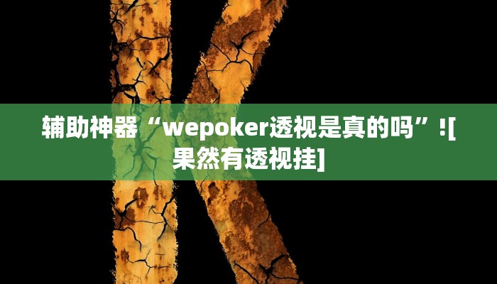 辅助神器“wepoker透视是真的吗”![果然有透视挂]