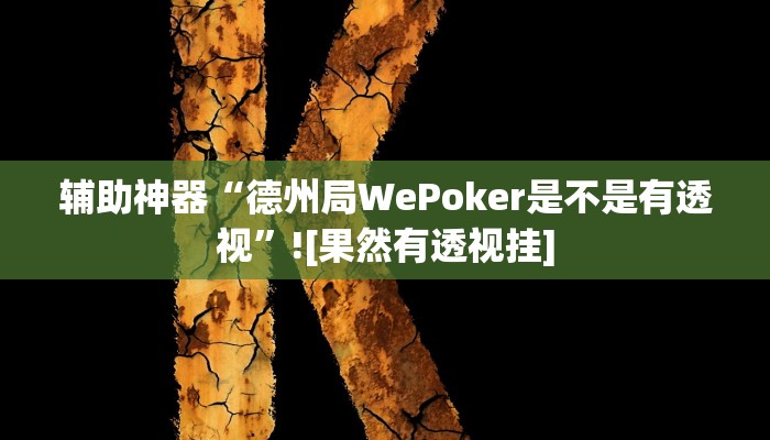 辅助神器“德州局WePoker是不是有透视”![果然有透视挂]