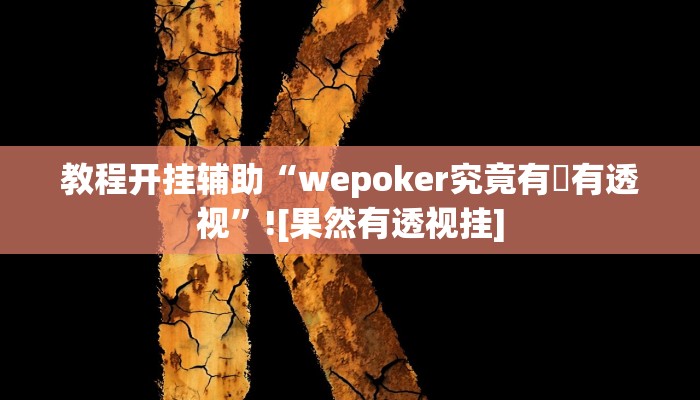 教程开挂辅助“wepoker究竟有沒有透视”![果然有透视挂]