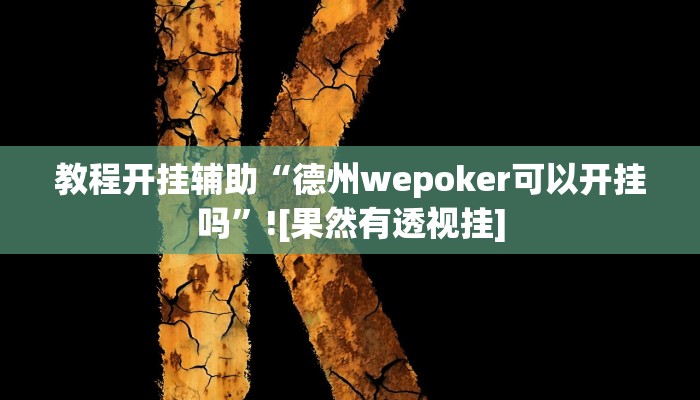教程开挂辅助“德州wepoker可以开挂吗”![果然有透视挂]