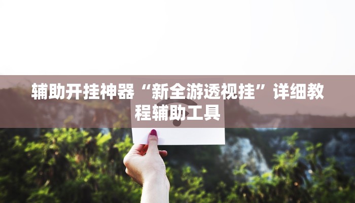 辅助开挂神器“新全游透视挂”详细教程辅助工具