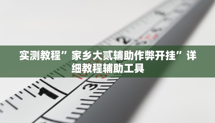 实测教程”家乡大贰辅助作弊开挂”详细教程辅助工具