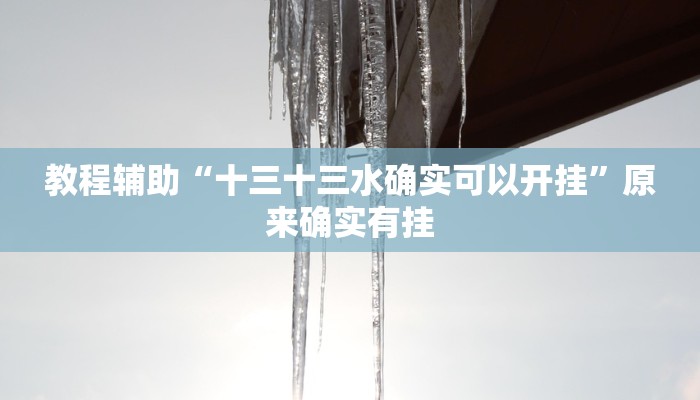 教程辅助“十三十三水确实可以开挂”原来确实有挂