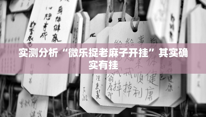 实测分析“微乐捉老麻子开挂”其实确实有挂