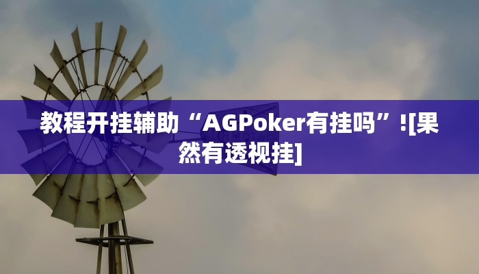 教程开挂辅助“AGPoker有挂吗”![果然有透视挂]