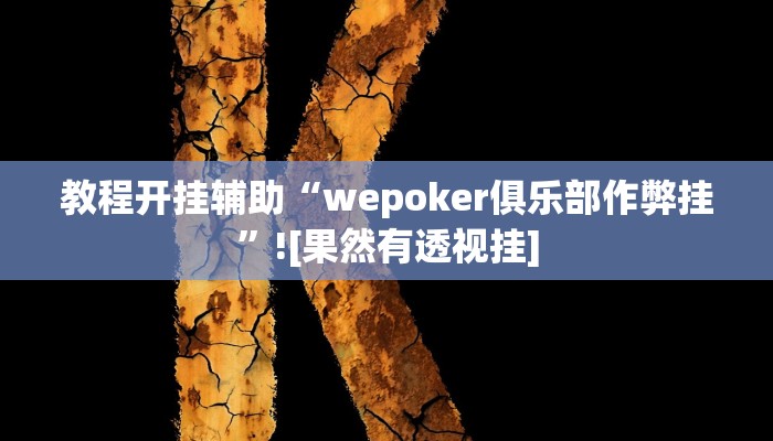 教程开挂辅助“wepoker俱乐部作弊挂”![果然有透视挂]